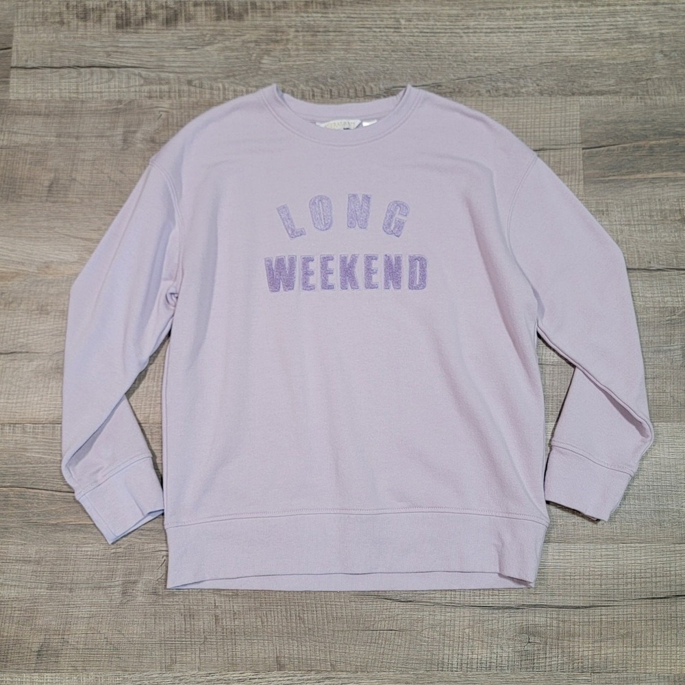Shiraleah Chicago Long Weekend Crew Neck Sweatshirt Size Medium 3D Applique Top